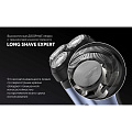 Электробритва аккумуляторная, Polaris, PMR 0613RC wet&amp;amp;dry 4D PRO 5 blades, роторная, сухое/влажное бритье, 5 Вт, 3 бритвенные головки, 5 лезвий, синий металик, 020885 - фото 7