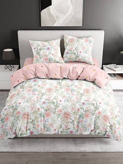 Постельное белье 2-спальное, простыня 160х200 см, 2 наволочки 70х70 см, пододеяльник 175х215 см, простыня на резинке, Bravo, поплин, Bravo Милд, Милд