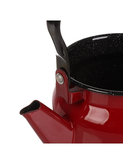 Чайник сталь, эмалированное покрытие, 2.3 л, черный рябчик, ручка металлическая, Сибирские товары, вишневый, С2714.ЯР