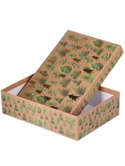 Коробка подарочная картон, 27.5х19.5х7.5 см, в ассортименте, Новый год, A470106