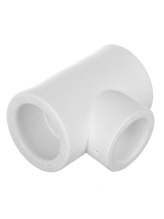 Тройник переходной полипропилен, 25х20х25 мм, белый, РосТурПласт