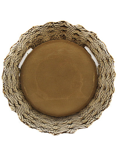 Тарелка стекло, 20 см, отвод золотом, круглая, Графит, Y6-10085/B150014