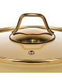 Кастрюля эмалированная сталь, 3 л, крышка стекло, ручки золото, RasheL, Gold, R-07718, кремовая, индукция - фото 3