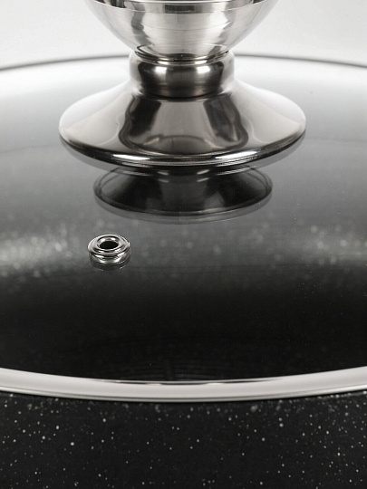 Жаровня алюминий, 26 см, 3 л, антипригарное покрытие, в подарочной коробке, Горница, Гранит, ГКж2600и, с крышкой, индукция