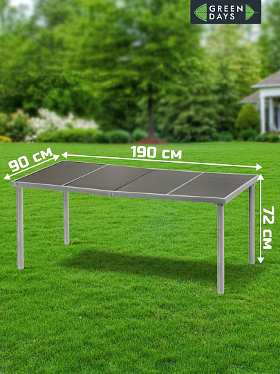 Мебель садовая Green Days, Элла, черная, стол, 190х72х90 см, 6 стульев, 110 кг, YTCT009-2