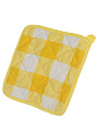 Прихватка 18х18 см, 100% хлопок, желтая клетка, Узб-н - фото 3