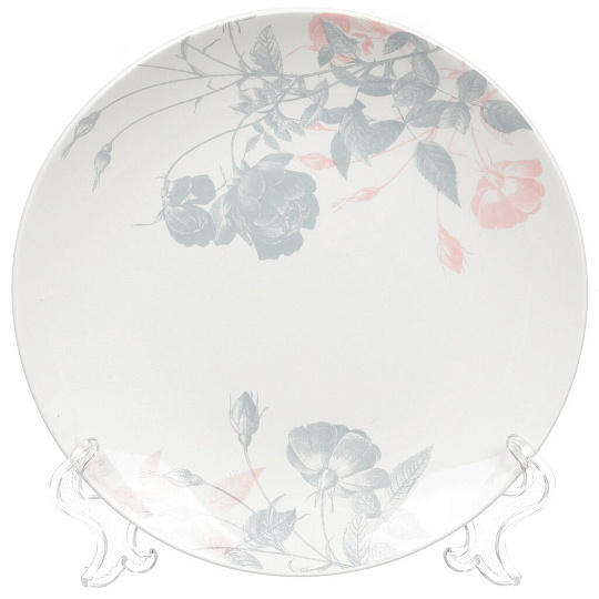 Сервиз столовый керамика, 16 предметов, на 4 персоны, Кубаньфарфор, Соната. Серебристые розы, 076/8