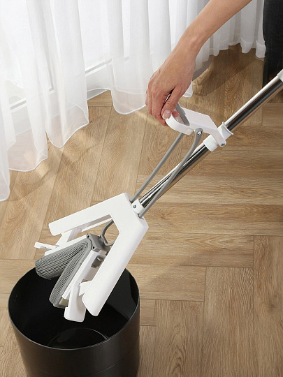 Швабра губка, ПВА, 135х32 см, с отжимом, телескопическая ручка, A260070