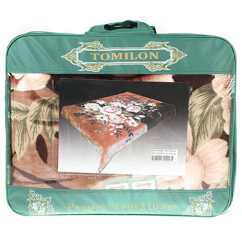 Плед Tomilon полутораспальный (160х210 см) полиэстер, в сумке, Новый орех 68320