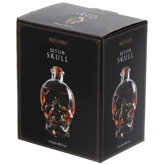 Штоф стекло, 0.8 л, Briverre, Череп, BR2012