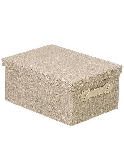 Кофр для хранения, 1 секция, с крышкой, складной, 32х23х15 см, с ручкой, бежевый, A290093