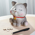 Копилка Котик, 15х15х18 см, пластик, A240035