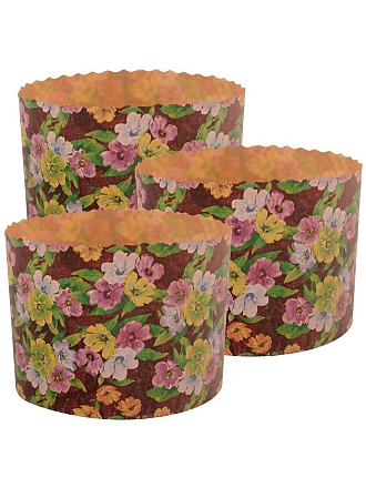 Форма для выпечки куличей бумага, 3 шт, 13.5х9.5 см, круглая, пасхальные, Мультидом, Пасхальная, МТ8-113