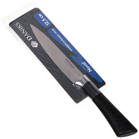 Нож кухонный Daniks, Novel, универсальный, нержавеющая сталь, 12.5 см, рукоятка пластик, YW-A238-UT