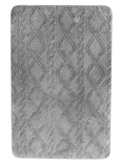Набор ковриков для ванной и туалета, 3 шт, 0.5х0.8, 0.4х0.5 м, полиэстер, серый, Silvano, Вязание, Y4-11481