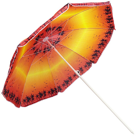 Зонт пляжный 200 см, с наклоном, 8 спиц, металл, в ассортименте, Разноцветный с пальмами, LY200-1 (863)