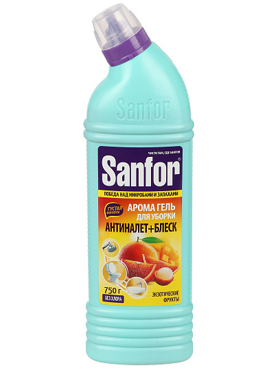 Чистящее средство для сантехники, Sanfor, Экзотические фрукты, гель, 750 г