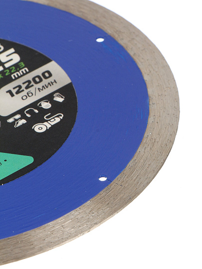 Диск отрезной алмазный по керамике, Bartex, сплошной край, 125х22.23х1 мм, сухой/влажный рез, R032