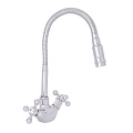 Смеситель для кухни, Gota Rocio, Kreshel, гибкий излив, с кран-буксой, хром, 312510-GOTA