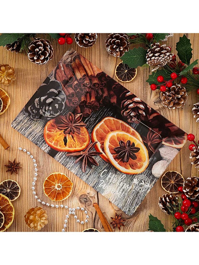 Тарелка десертная, стекло, 20х30 см, прямоугольная, С Новым Годом, Daniks