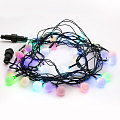 Гирлянда 30 ламп, 5 м, Шарики, свет мультиколор, зеленая, сетевая, диаметр 18 мм, 303-549 - фото 2