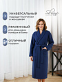 Халат унисекс, вафельный, 100% хлопок, синий, L, 50-52, Silvano - фото 3