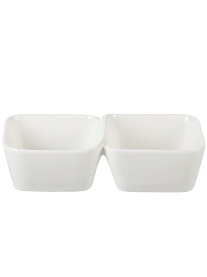 Менажница для сервировки, фарфор, 21.2х10.6х5.3 см, 2 секции, Atmosphere, Menage, AT-K3649