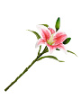 Цветок искусственный декоративный Лилия, 35 см, бело-розовый, Y4-7947