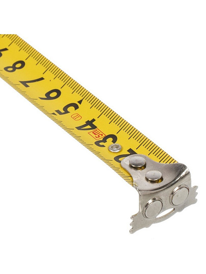 Рулетка 5 м, обрезиненный пластик, магнитный, 19 мм, автостоп, + 2 кнопки, Bartex, 32G-5019, JB 03