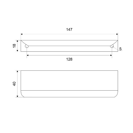 Ручка торцевая мебельная Trodos, 10289, 128 мм, хром матовая, 303668