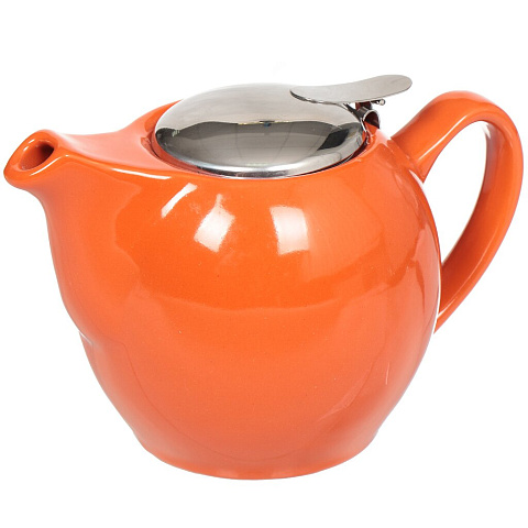 Чайник заварочный керамика, 0.75 л, с ситечком, Палитра, BRSG 009-O, оранжевый