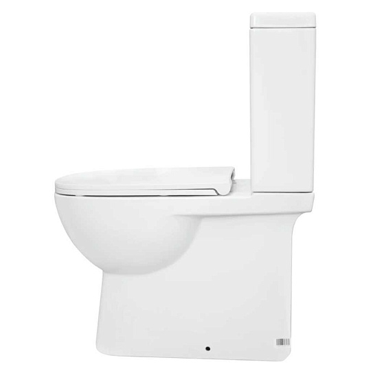 Унитаз-компакт Sanita Luxe, Quadro, горизонтальный выпуск, дюропластовое сиденье, 2 режима, мультилифт