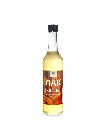 Лак Класс, ХВ-784, глянцевый, перхлорвиниловый, прозрачный, для внутренних и наружных работ, 0.5 л