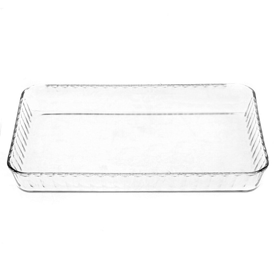 Форма для запекания стекло, 27х40х5 см, 3.2 л, прямоугольная, рифленая, Borcam, 59204