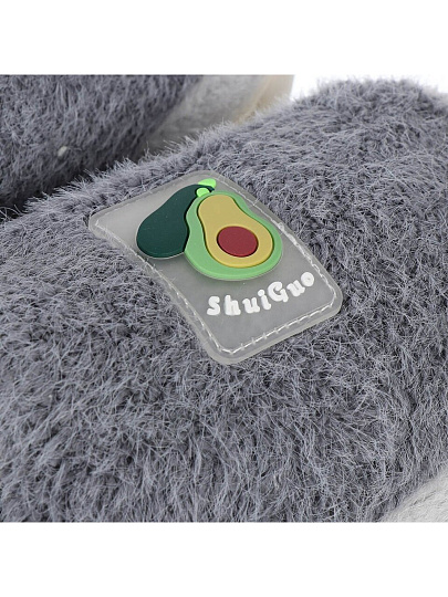 Тапки для мужчин, серые, р. 44-45, закрытые, мех, Авокадо, A210058