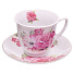 Сервиз чайный из керамики, 12 предметов, на подставке Розовые цветы 12-66 - фото 2