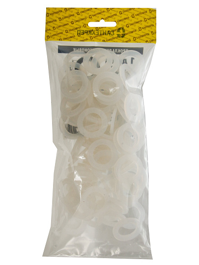 Прокладка уплотнительная 100 шт, 1&quot;, 19х30х3 мм, силикон, СантехКреп, 2.12.3.Ф