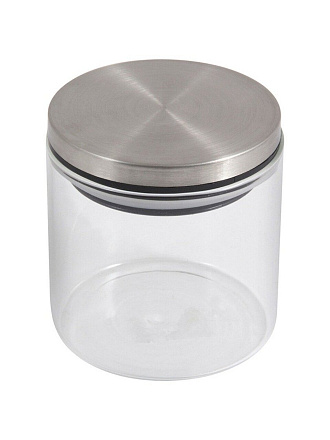 Банка для сыпучих продуктов, стекло, 0.3 л, 8.7х8.7х7.8 см, с крышкой, Mallony, Oceano, 004458