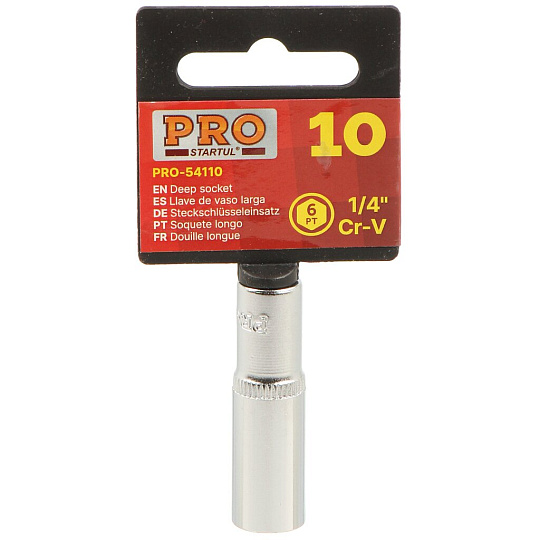 Головка торцевая 6-гранная, 1/4&quot;, 10 мм, глубокая, Startul, PRO-54110