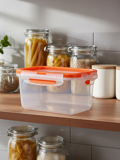 Контейнер пищевой пластик, 0.7 л, 15х10.5х8.5 см, прямоугольный, герметичный, Idea, Рич, М 1386