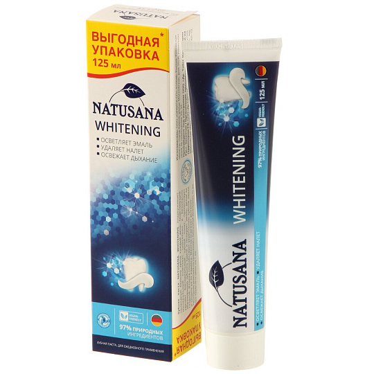 Зубная паста Natusana, Whitening, Защита от кариеса, 125 мл