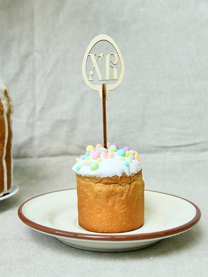 Топпер для украшения кулича, 2 шт, 10.5х3, 3х0.7 см, пасхальные, Мультидом, Пасхальная птичка, МЯ18-