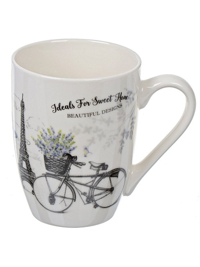 Кружка керамика, 350 мл, Прованс, Daniks, белая