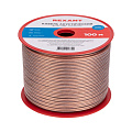 Провод акустический, 2х1.5 мм², 100 м, прозрачный, Rexant, BL, 01-6206-3