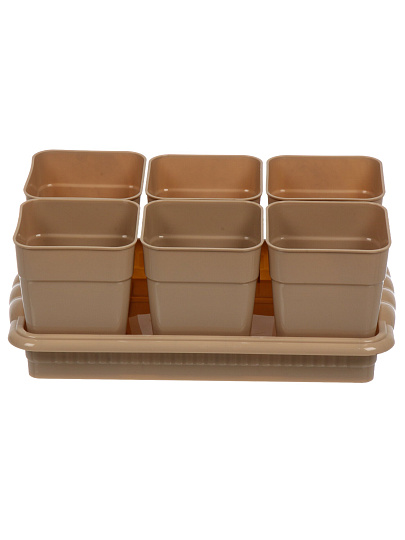 Набор для рассады 6 шт, 460 мл, Дом и Дача, с поддоном, в ассортименте, Радиан