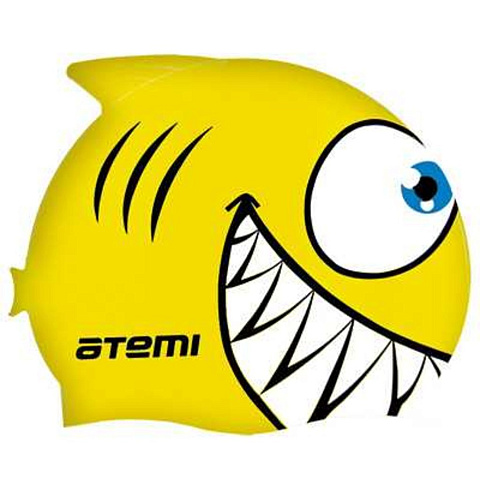 Шапочка для плавания Atemi, силикон (дет.), рыбка-, желтая, FC201, 00000136602