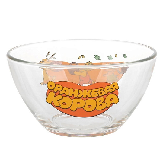 Набор детской посуды стекло, 3 шт, Оранжевая корова, кружка 250 мл, тарелка 19.6 см, салатник 13 см, Умка, GP51770ORK