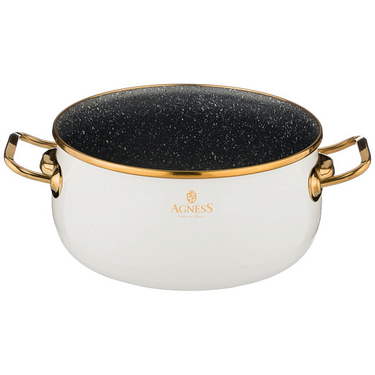 Пароварка Agness, эмаль со стеклян. вставкой и антипригар.&quot;мрамор.&quot; покрытием,3,2л диа.20см, 950-249