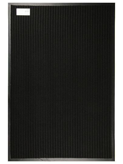 Коврик грязезащитный, 80х120 см, прямоугольный, резина, с ковролином, ребристый, черный, 35-063/w
