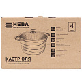 Кастрюля алюминий, антипригарное покрытие, 4 л, крышка стекло, Каменная, Нева Металл Посуда, Гранит, L186640i, индукция - фото 7